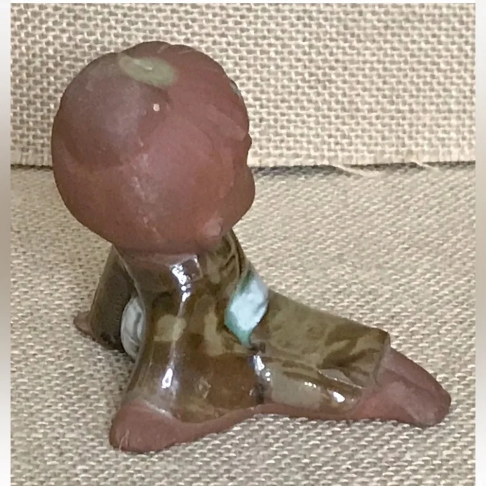 Vintage Uctci Terracotta Child Figurine Japanese Cultural Ethnic Boho Eclectic